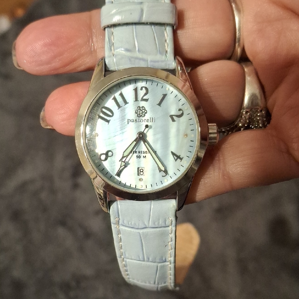 Pastorelli Baby Blue Womens  Watch New Battery Works Great